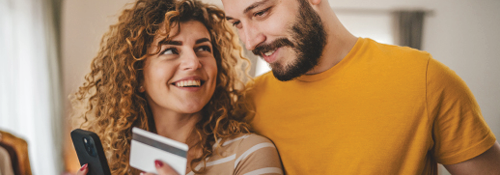couple card and phone